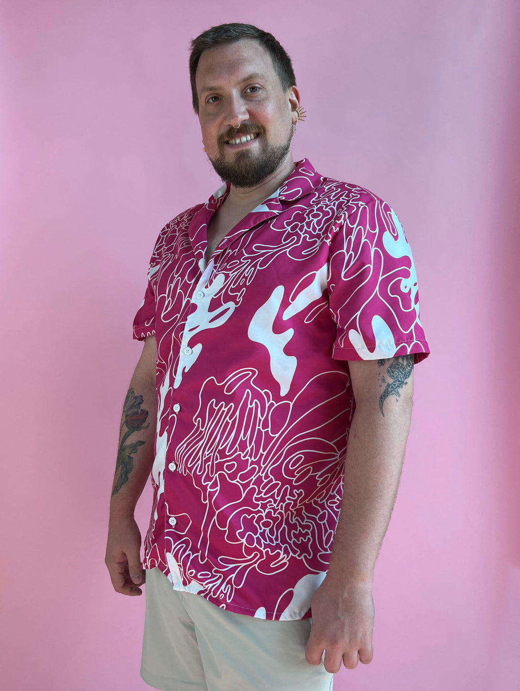 The Pink Aqua Button Up