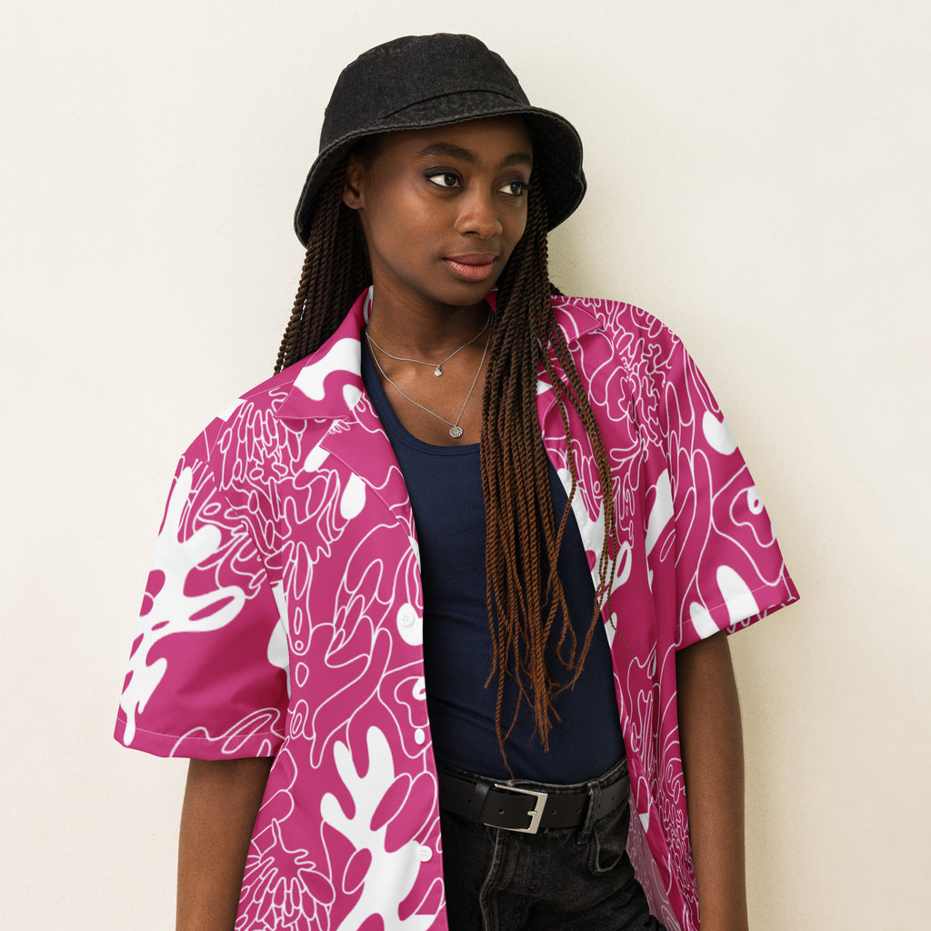The Pink Aqua Button Up