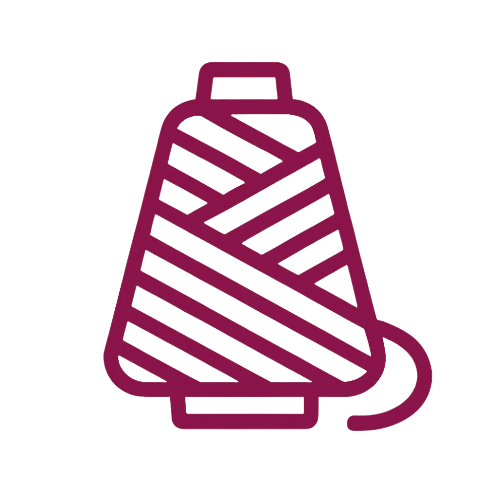 Icon of a spool of thread on a white background
